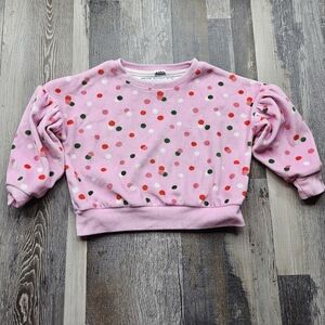 Milly Loves Lilly Pink Polka Dot Sweatshirt Girls 2T Multi-color